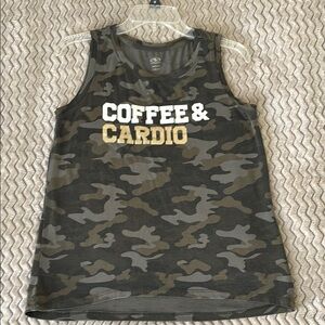 Athletic Works Green and Gray Camouflage Tank Top
